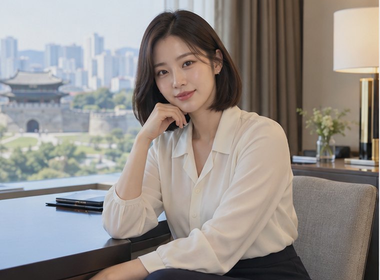 인계동 별밤휴식 전신 쉼 관리 안내 카드의 서로 다른 20대 성인 한국 여성 모델