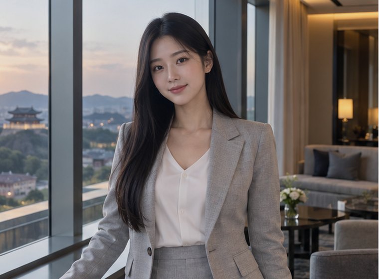 인계동 야간건강 회복 관리 안내 카드의 서로 다른 20대 성인 한국 여성 모델